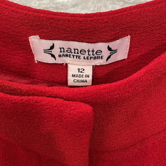 Nanette Lepore Red Crepe Wide Leg Pant - Picture 4 of 7